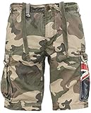 Jet Lag Cargo Shorts SO16-22 Army Green Camouflage Australien, Größe:W33, Stil:Cargoshorts, Farbe:Camouflage