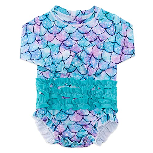 18-24 Months Swimsuit Girl Baby Bathing Suits Mermaid Toddler Swimwear Upf 50+ Sun Protection Rash Guard Shirts Long Sleeve Sunsuit With Zipper #TOP7