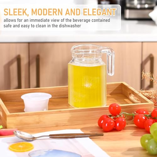 Image of 500 ml Glass Pitcher with Lid Fridge jug with Handle Glass Water jug Practical Juice Containers Easy to Use Milk Jug Iced Tea, Cocktails, Water (Small JUG 500 ML)