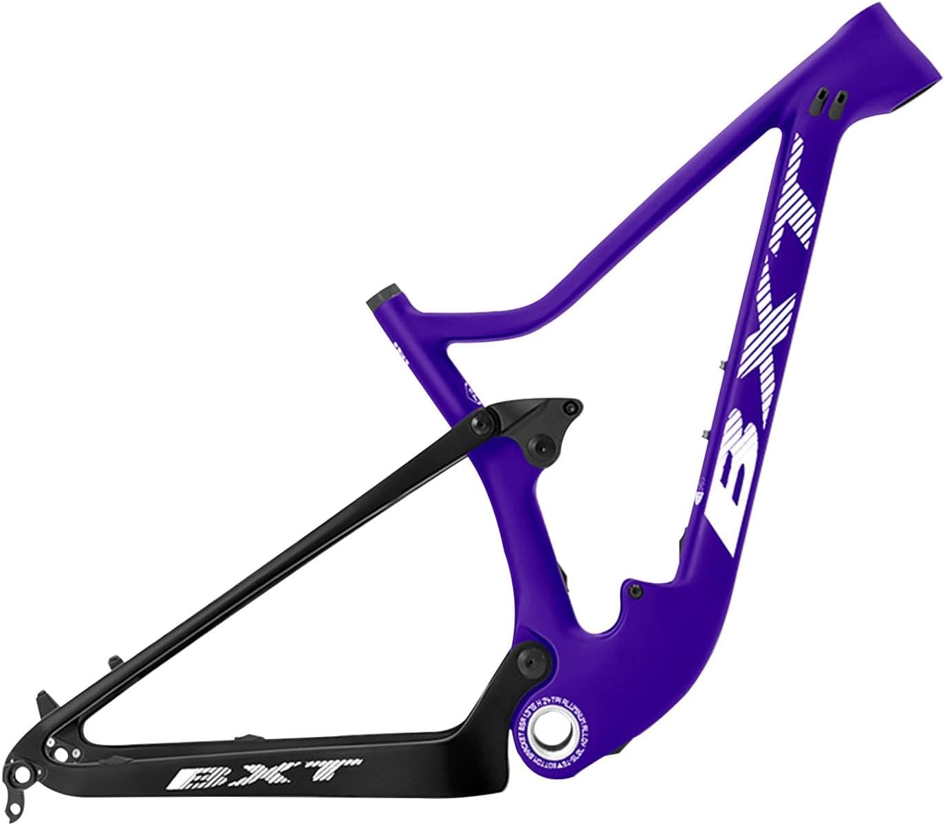 29er Mountain Bike Frame 16/17/19/21inch Full Suspension Bike Frame Travel 100mm XC/Enduro Soft Tail Frame Carbon Fibre Disc Brake Frame Thru-Axle 12 * 142MM/QR 9 * 135MM(Silver,29 * 17")