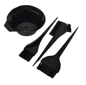 BIRONZA Hair Comb, Dye Brush And Mixing Bowl Hair Colouring Kit (PACK OF 4) (BLACK)
