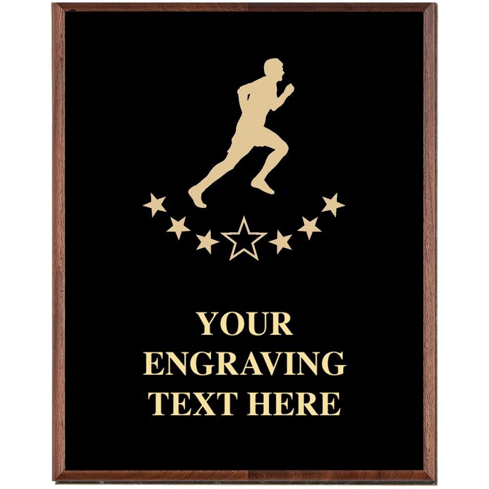 Crown Awards Running Plaques, Custom Engraved Male Runner Trophy Plaque Award, Great Customizable Racing Gift Prime
