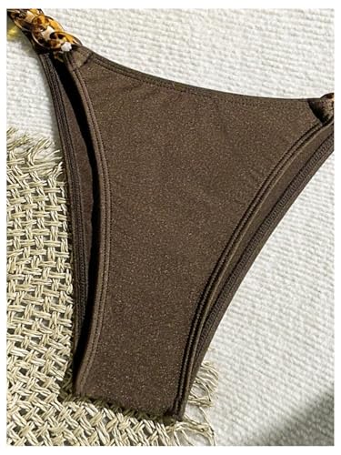 MakeMeChic Women's Bikini Sets Triangle Backless Tie Side Chain Ruched Bathing Suit4