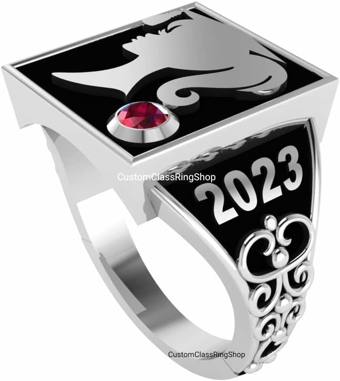 Best Customized GRADUATION GIRL Class ring for her in silver 925
