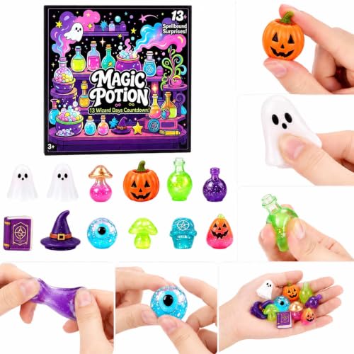 TREBIN Fright Halloween Advent Calendar 13 Days, Spooky Squishy Slow Rise Stress Relief Toys Countdown Gift Box with Haunted House Theme, Horror Squishy Advent Calendar for Party Favors - Image 6