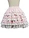 Antaina Pink Cotton Floral Lace Ruffled Layered Bow Sweet Lolita Underskirt,S