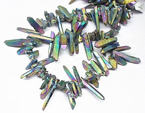 Quartz titane mystique perles de quartz brut 40mm 16mm pour loisirs créatifs DIY