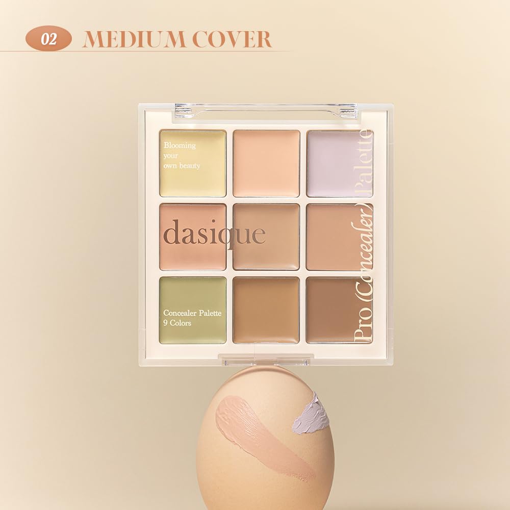 Paleta corrector profesional (02 cubierta mediana) | Corrector de color | Maquillaje coreano | Vegano 9