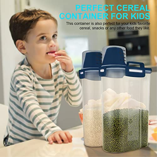 Uppetly Rice Airtight Dry Food Storage Containers, Bpa Free Plastic Storage Bin Dispenser With Pourable Spout, Measuring Cup For Cereal, Flour And Baking Supplies Blue #TOP4