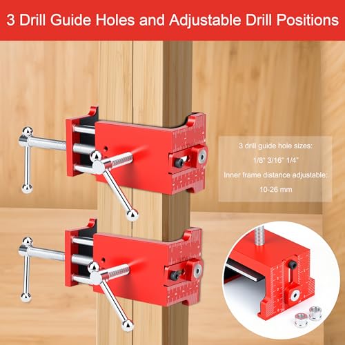 Image of 2Pack Cabinet Clamps for Installing Cabinets, Face Frame Clamps & Claw for Cabinet, Essential Cabinet Tools with 3 Sizes Hole Drilling Guide for Precise Alignment & Installation