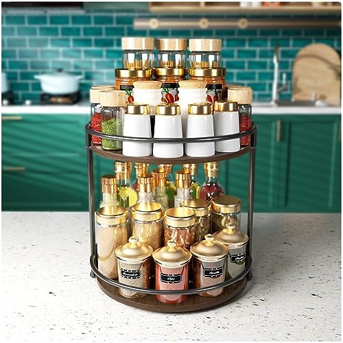 Lazy Susan For Table Top 10” Wooden Lazy Susan Turntable Spice - Main Image