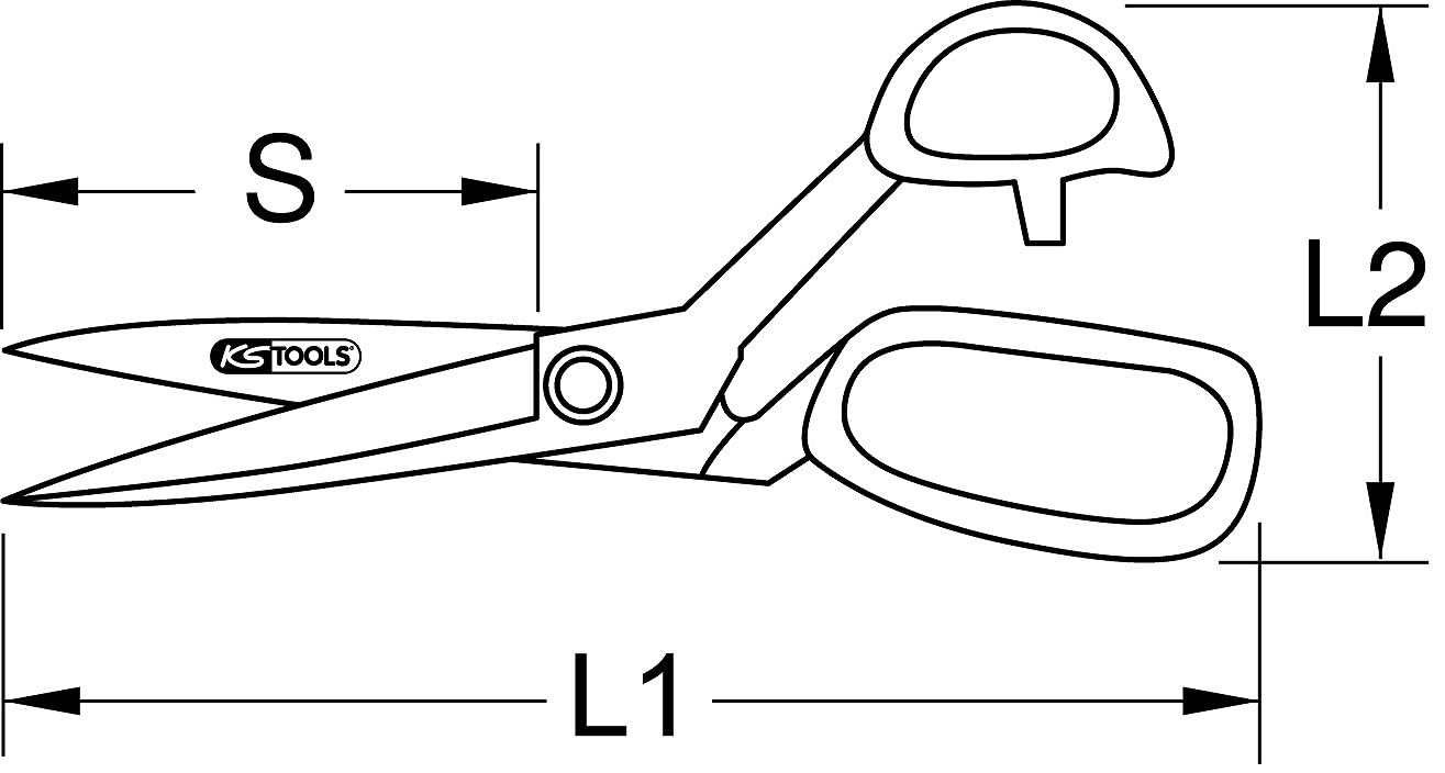 KS Tools 965.1302 Tijera universal TITANplus, 225 mm
