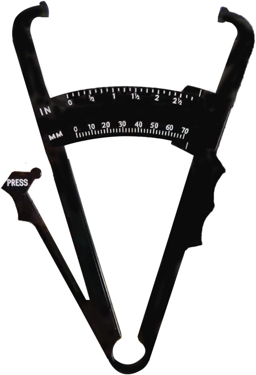 SYGA Body Fat Caliperfor Body - Skinfold Calipers for Accurately Measuring BMI Skin Fold Fitness and Weight-Loss, Black