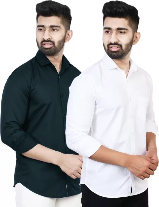 Image of Tee Projekt Premium Plain Cotton Shirt for Men | Cotton Shirt | Casual Shirt | Solid Shirt | Full Sleeves | Formal Shirt