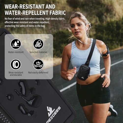 Peicees Small Crossbody Bag for Men Women Mini Sling Bag Travel Running Phone Daypack Cross Body Shoulder Bags, Rose and Dark Blue2