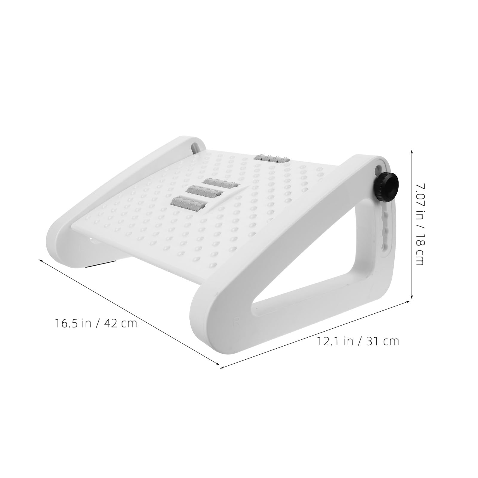 CALLARON Reposapiés Ajustable Función de Masaje y Soporte Ergonómico para Oficina, Taburete de Plástico para Uso bajo Escritorio