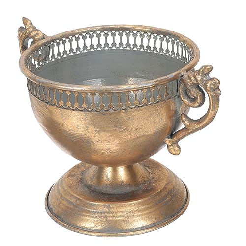 Biudeco YAEN3884PRWF659J0194C Vintage Flowerpot Moroccan Urn Planter Outdoor Flower Pots Gold Vases cover