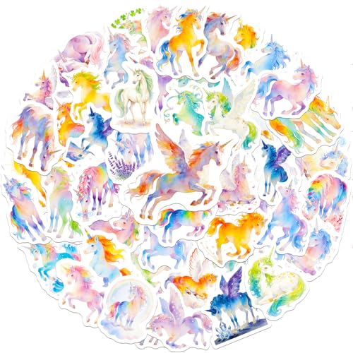 Unicorns Aesthetic Stickers Cute Stickers Waterproof Vinyl Gifts for Phone Water Bottle Luggage Laptop Adults Teens 50 Pieces