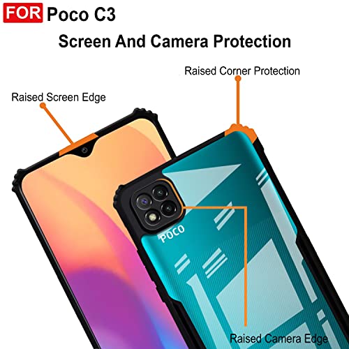 Image of Zapcase Back Case Cover for Poco C3 (TPU + PC | Matte Black)