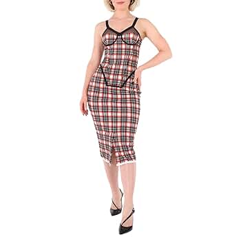 BURBERRY Ladies Bright Red Check Check Stretch Jersey