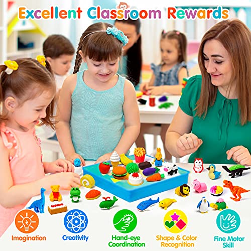 Nucifer 80 Pcs Animal Erasers Kids Puzzle Pencil Erasers Mini Erasers Toy Bulk Take Apart Erasers Back To School Supplies Gifts Students Classroom Rewards Prizes Game Treasure Box Party Favor Desk Pet #TOP2