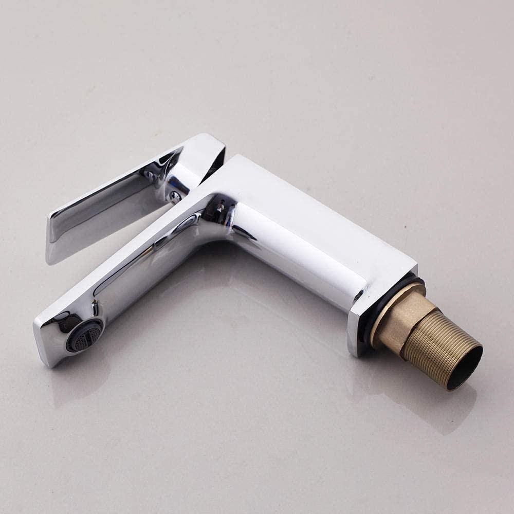 Robinet de salle de bain haut de gamme en laiton chromé style contemporain