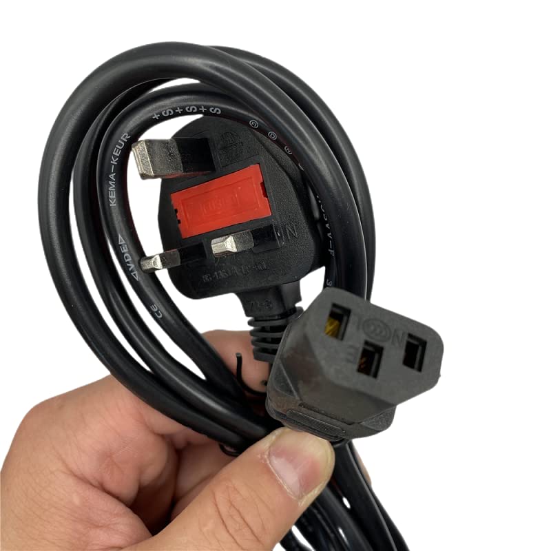 Multibao 1.5M/1.8M 3 Pin UK Plug Kettle Lead 13A Power Cable to C13 Cable Cord For TV, PC, Monitor, Plug, Printers Power Cord (1.5M)