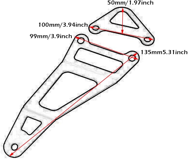 Motorcycle Exhaust Pipe Bracket, Rear Foot Pedal Exhaust Pipe Reinforcement Bracket for for YZF-R25 2014-2023 YZFR3 MT03 MT25 2015-2023 Motorcycle Parts