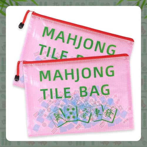 2 Bolsas para Fichas de Mahjong, Rojo, Portátil miniatura 5