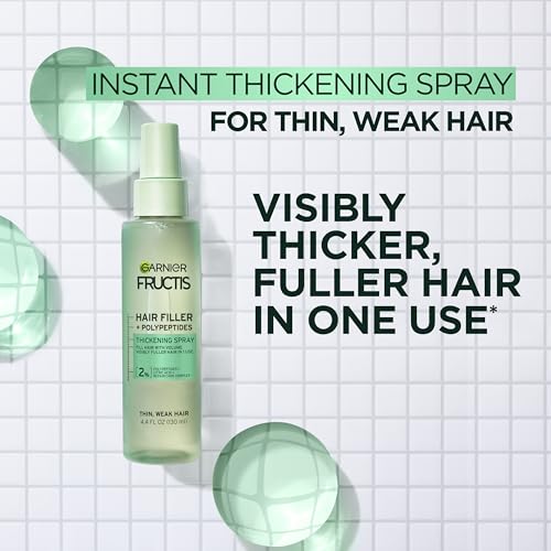 Garnier Fructis Hair Filler Fullness Repair Thickening Spray, Volumizing Spray with Polypeptides and Hair Repair Complex for Thin, Weak Split Ends, 4.4 Fl Oz - image 2