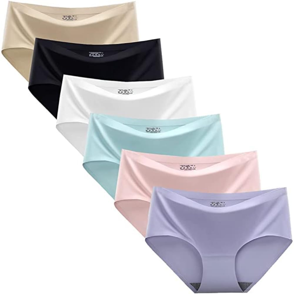 Women's Seamless Ice Silk Panties (Pack of 3) Assorted Colors