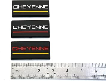 SSDD 2pcs Cheyenne Cab Emblems Replacement for 88-94 Chevrolet Side Roof Pillar 3D Badge Nameplate (Chrome/Red)