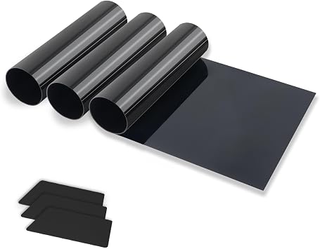 3Pcs 59.06x7.87 Windshield Tint Strip, 5% VLT Sun Shading Heat & UV Protection Car Windshield Tint Strip, Sun Visor Tint Film for Blocking Light and Reducing Glare, Include 3 Squeegee