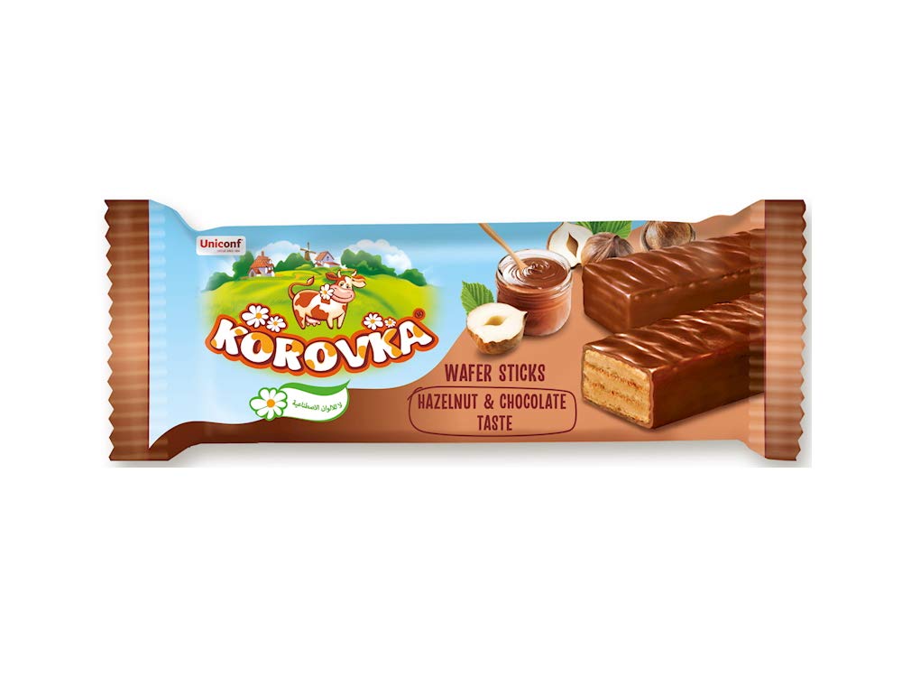 Alionka UNICONF Korovka Chocolate Wafer Sticks Uniconf 50g/1.76oz - Pack of 5 (Hazelnut Taste)