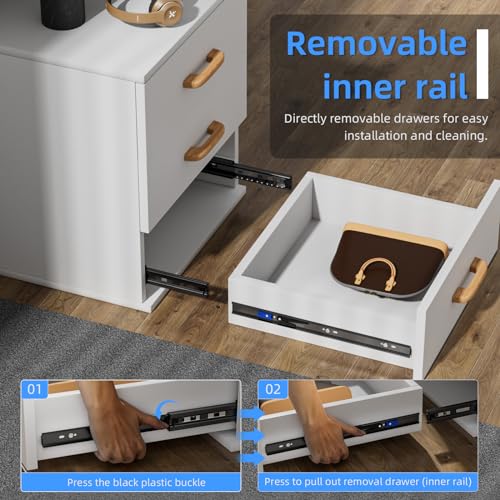 SIGOEI 1 Pair Soft Close Drawer Slides 12 14 16 18 20 22 24 Inch 100 lb Load Capacity Side Mount Ball Bearing Metal Dresser Runners Trash Can Slider Kitchen Glides Black (12 inch) - Image 4