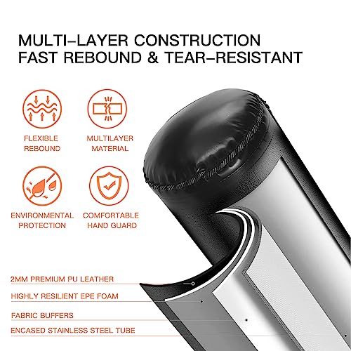 DRINCOSH Punching Bag for Boxing Training - Boxing Bag 70\" with Boxing Gloves, Heavy Bag with Stand for Adult Teens, Kickboxing Bag for MMA Muay Thai Fitness - Thumbnail 3