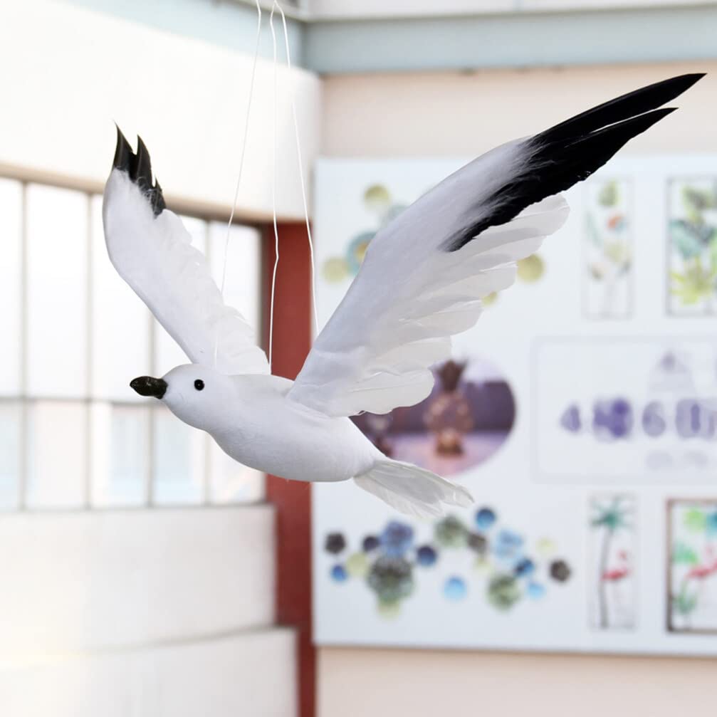 Amazon.co.jp: カモメ 空飛ぶ姿 白い鳥 フィギュア リアル 飾り 置物