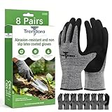 Trendara 8 Pairs gloves for men gardening gloves,garden gloves for women,Breathable latex dipped gloves,Suitable for weeding and warehouse handling