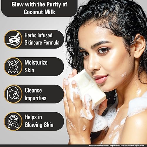 Image of Multani Natural Coconut Milk & Honey Soap - 125 gm (Pack Of 5) | Helps In Reducing Acne | For Deep Hydration & Glow | Helps Rejuvenate Dull & Tired Skin | Paraben Free | Clinically Tested | For All Skin Types | Soap Bar For Men & Women
