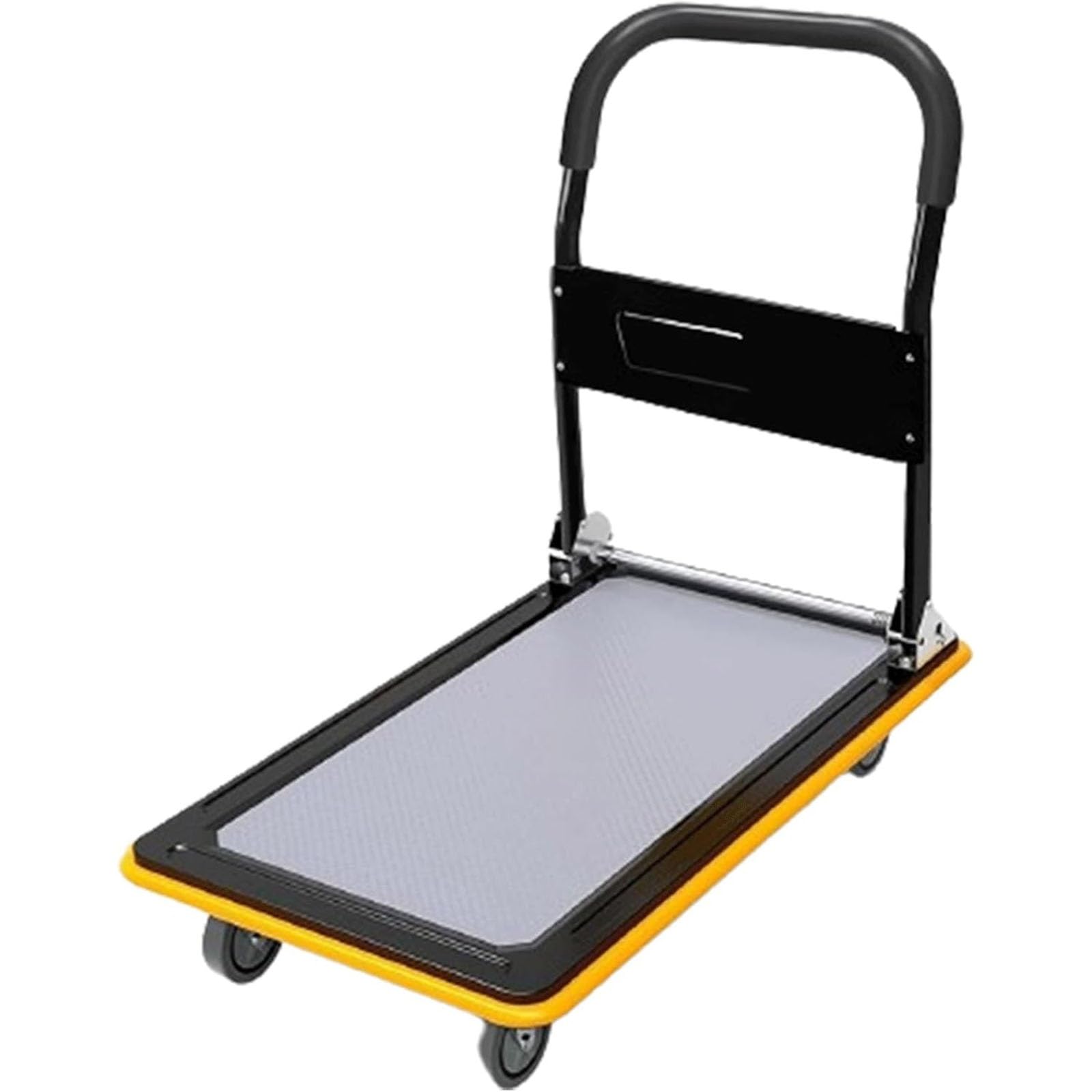 Carrello Da Trasporto Con A Piattaforma In Acciaio Piccolo Carrello A Mano Pieghevole Con Ruote Piroettanti Per Librerie Carrelli Per Traslochi Ristoranti A Spinta Per Carico Uso Domestico(Blac