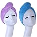 YYXR Microfiber Hair Turban Towel Wrap - Super Absorbent Drastically Reduce Hair Drying Time(2 pack puple & blue)