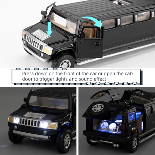 Regalo de coche Hummer H2 para niños y adultos coleccionistas de coches a escala de metal 5