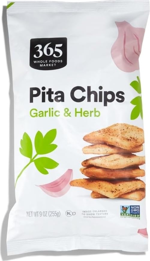 Image of 365 by Whole Foods Market, Garlic Herb Pita Chips, 9 Ounce