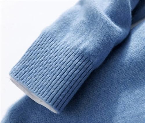 Mnjyihy Men Warm Cashmere Blended Sweater Winter V-Neck Long-Sleeve Soft Thick Knitting Pullover4