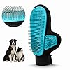 2024 pet grooming glove with tipped pin brushspecial design deshedding glove massage mitt perfect petting tool for sensitive dogs cats with long medium fur right hand blue  urban country home decor