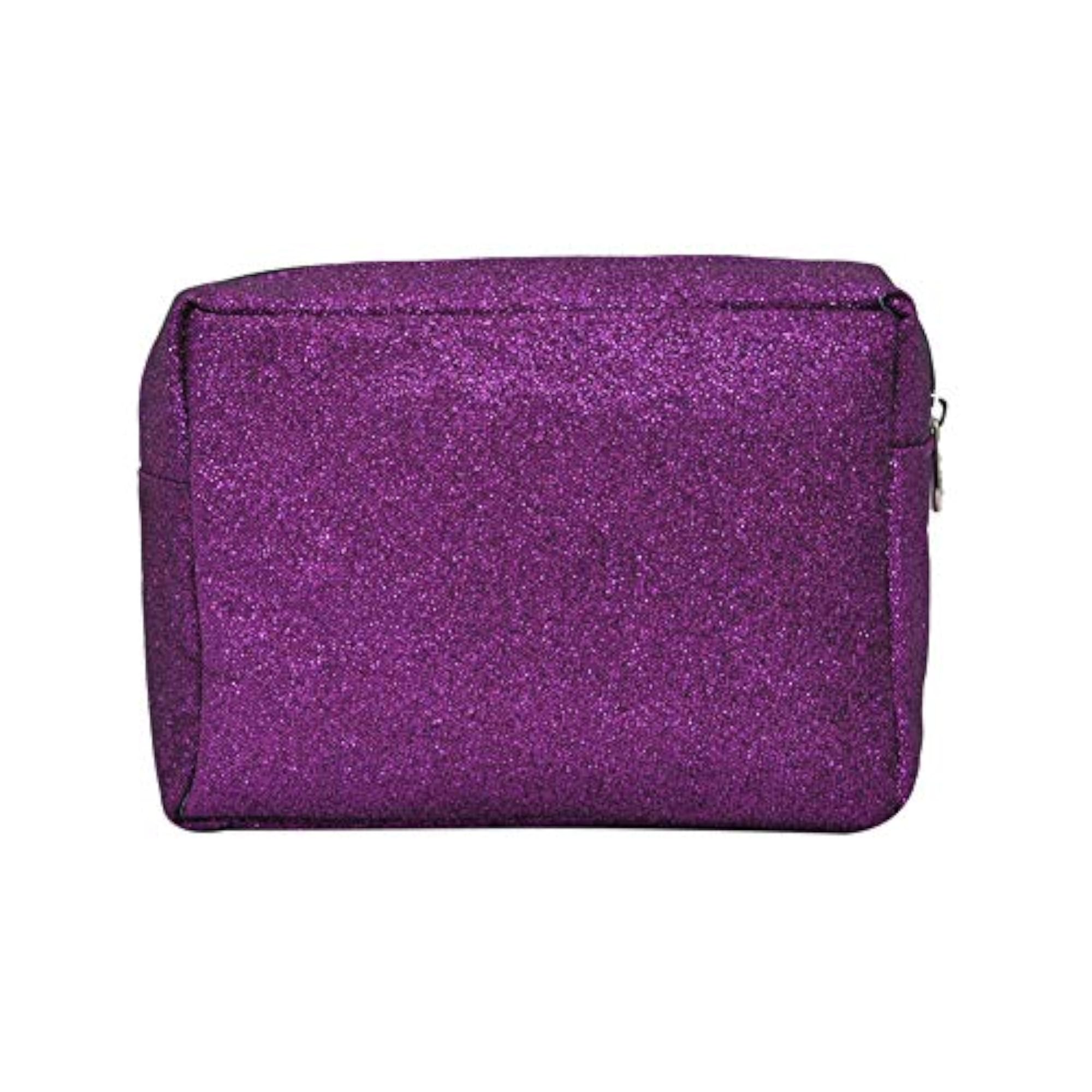 Purple Glitter Large Cosmetic Travel Pouch