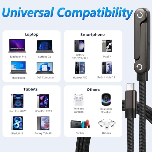 Cable de carga invisible tipo C 240W con soporte plegable para móvil 7