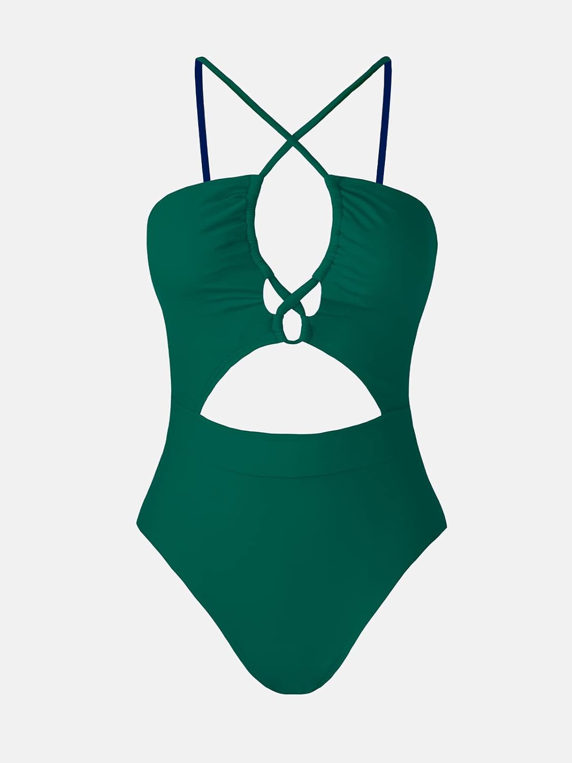 CUPSHE Women's One Piece Swimsuit Plunge Neckline Cutout Criss Cross Bathing Suit