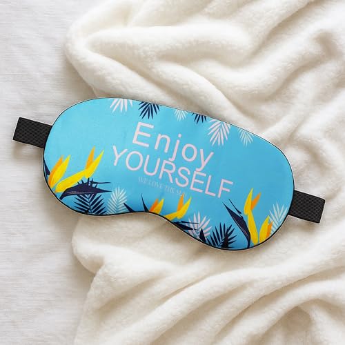 Image of Jenna Sleep Eye Mask with Super Smooth And Adjustable Strap- Super Soft & Cozy, Blindfold and Travelling (Silk Enjoy Blue Gel)