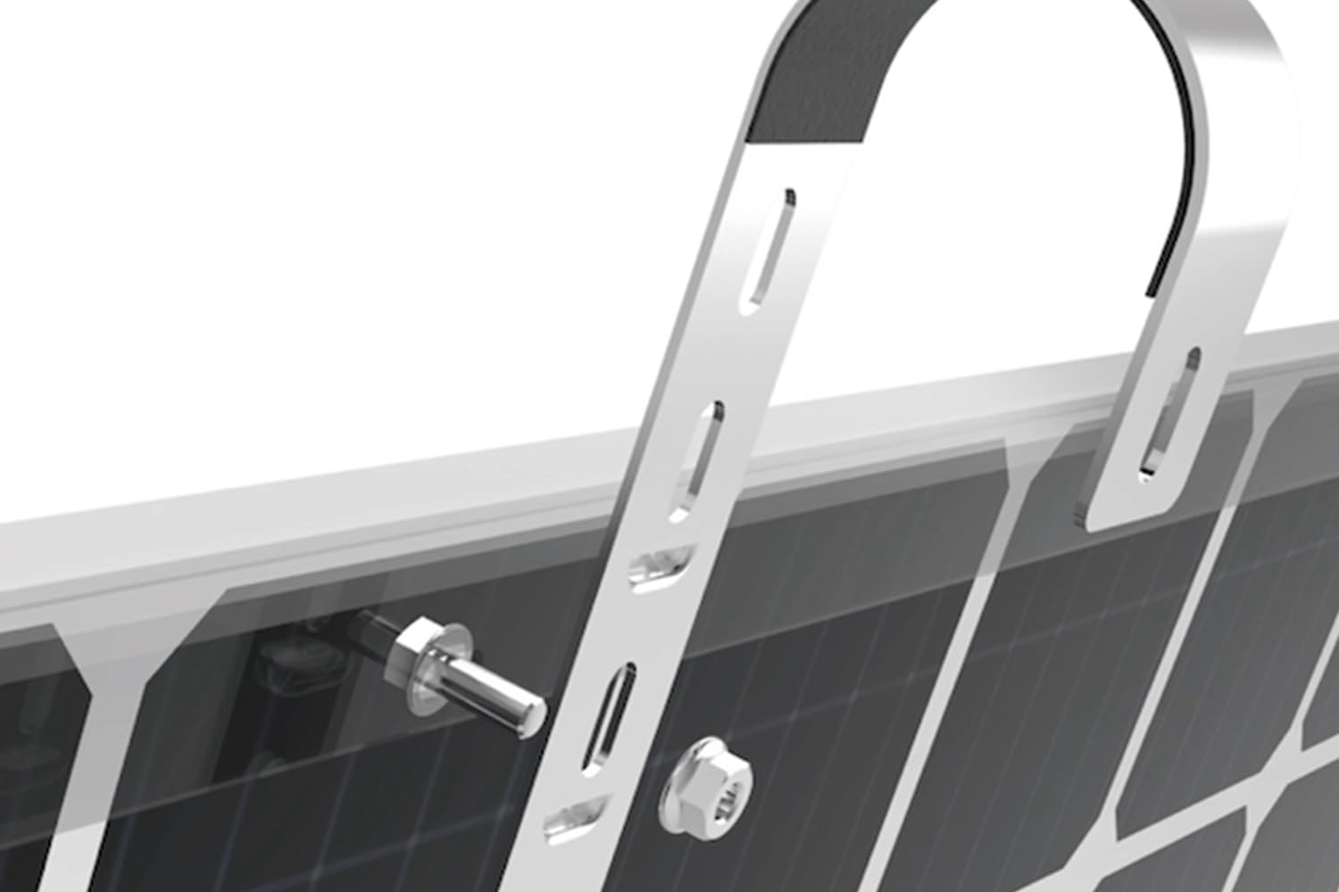 Powerness® Solarmodul Halterung für Balkonkraftwerk, Verstellbare PV-Montagehalterung mit 0–30° Neigungswinkel, Wetterfest, Balkon Haken in Silber, 2 Sets für 2 Solarmodule (0% MwSt)